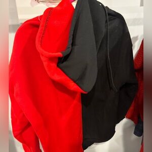 Half and half skeleton bedazzled zip up